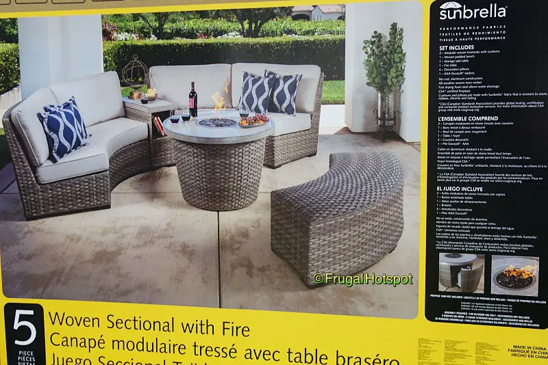 Sunvilla Laguna 5-Piece Woven Sectional with Fire Table | Costco