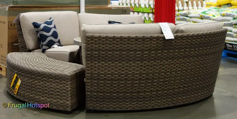 Sunvilla Laguna 5-Piece Woven Sectional with Fire Table | rear view | Costco Display