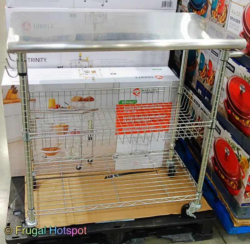 Trinity EcoStorage Stainless Steel Kitchen Cart | Costco Display