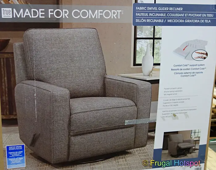 True Innovations Maine Fabric Swivel Glider Recliner | Costco