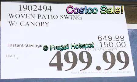 Agio Cameron Woven Patio Swing and Canopy | Costco Sale Price