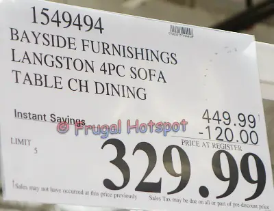 Bayside Furnishings Langston Sofa Table Set | Costco Sale Price