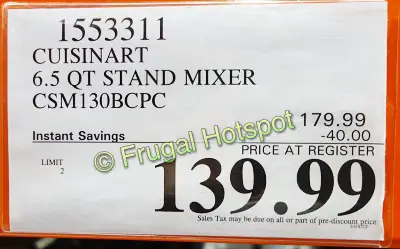 Cuisinart Precision Master Pro 6.5-Quart Stand Mixer | Costco Sale Price