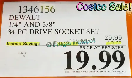 DeWalt 34-Piece Drive Socket Set | Costco Sale Price
