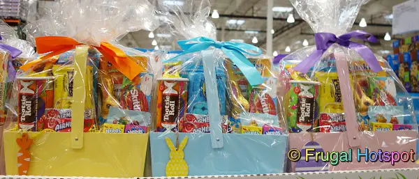 Houdini Wooden Easter Basket in yellow, blue, pink | Costco