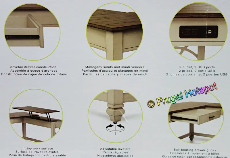 Pike and Main Quinn Corner Desk | details | Costco