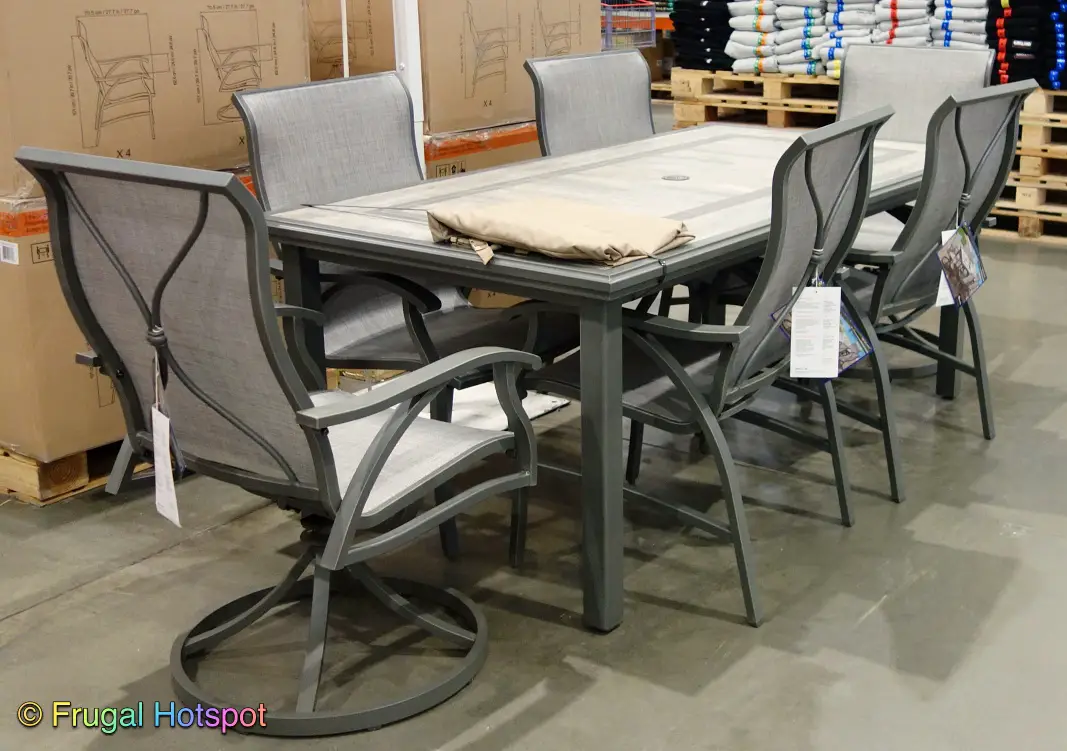 Sunvilla Hayden 7 Piece Sling Dining Set | Costco Display