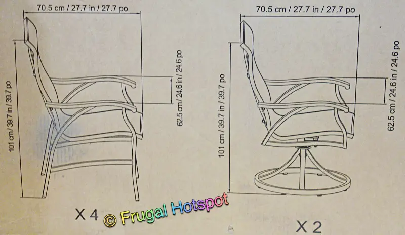 Sunvilla Hayden 7 Piece Sling Dining Set | Dimensions | Costco