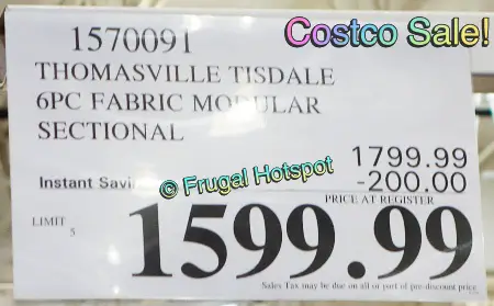 Thomasville Tisdale 6-Piece Modular Fabric Sectional | Costco Sale Price