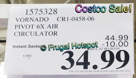 Vornado Pivot 6X Air Circulator Fan | Costco Sale Price