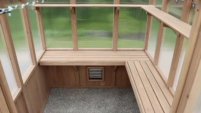 Yardistry Cedar Poly Greenhouse | interior | Costco