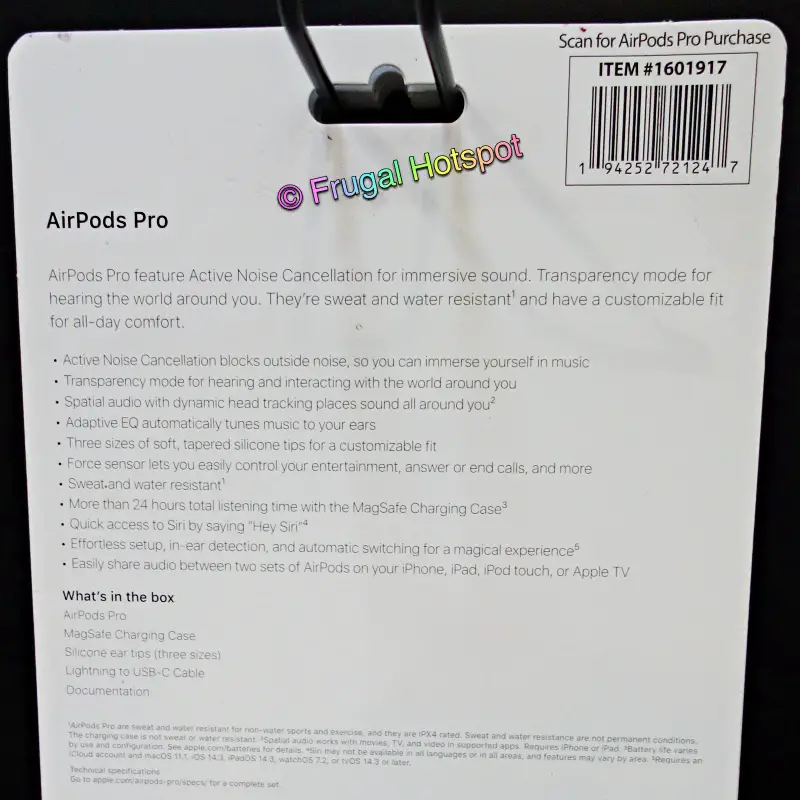 Apple AirPods Pro with MagSafe Charging Case details | Costco