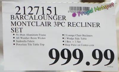 Barcalounger Montclair Outdoor Woven Recliner Set | Costco Price