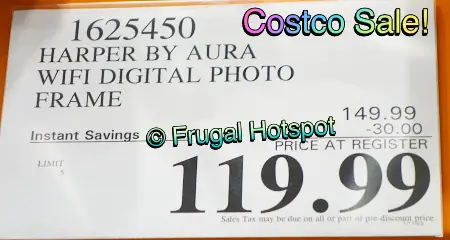 Harper by Aura Smart Digital Photo Frame | Costco Sale Price