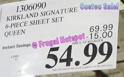 Kirkland Signature 680 Thread Count Sheet Set Queen | Costco Sale Price