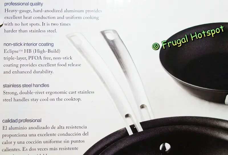 Kirkland Signature Non-Stick Hard Anodized Sauté Pans Features | Costco