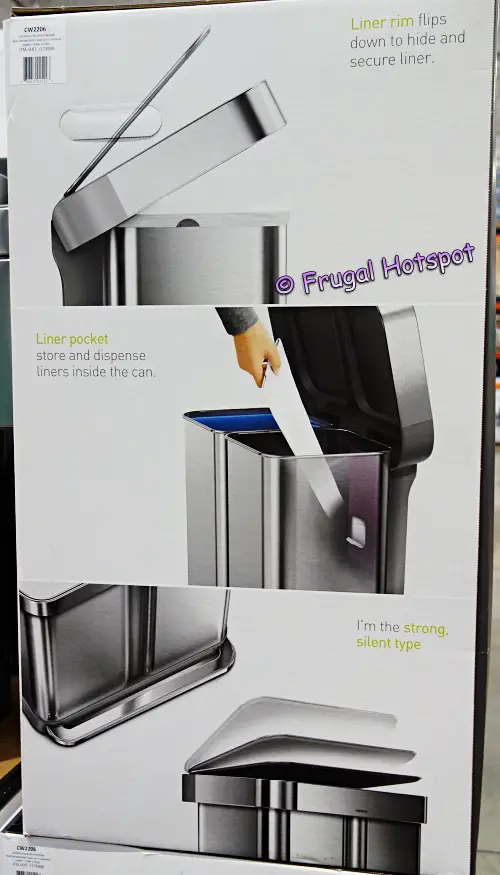 Simplehuman Dual Compartment Step Can with Compost Caddy details | Costco