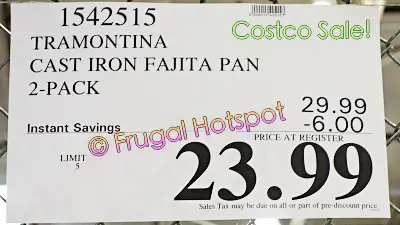 Tramontina Cast Iron Fajita Set | Costco Sale Price