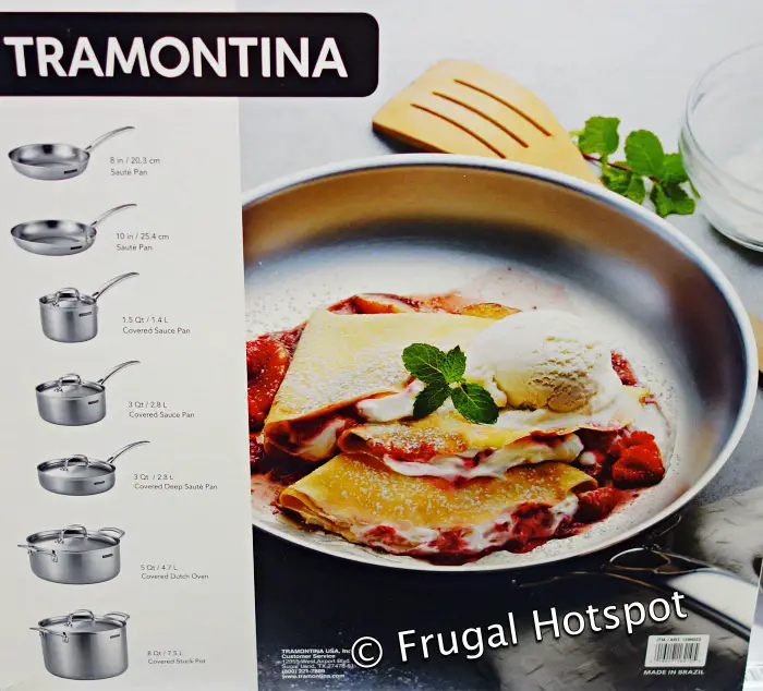 Tramontina Tri-Ply Clad Stainless Steel Cookware Set 12 pc | Costco