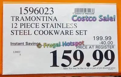 Tramontina Tri-Ply Clad Stainless Steel Cookware Set | Costco Sale Price