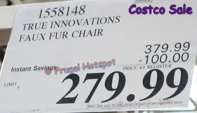 True Innovations Faux Fur Chair | Costco Sale Price