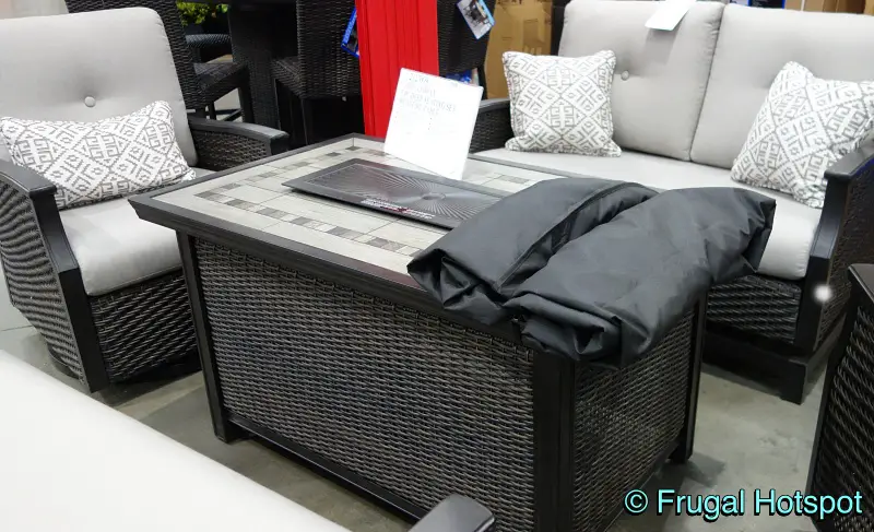 Agio Conway Deep Seating Set and Fire Table | Costco Display 2