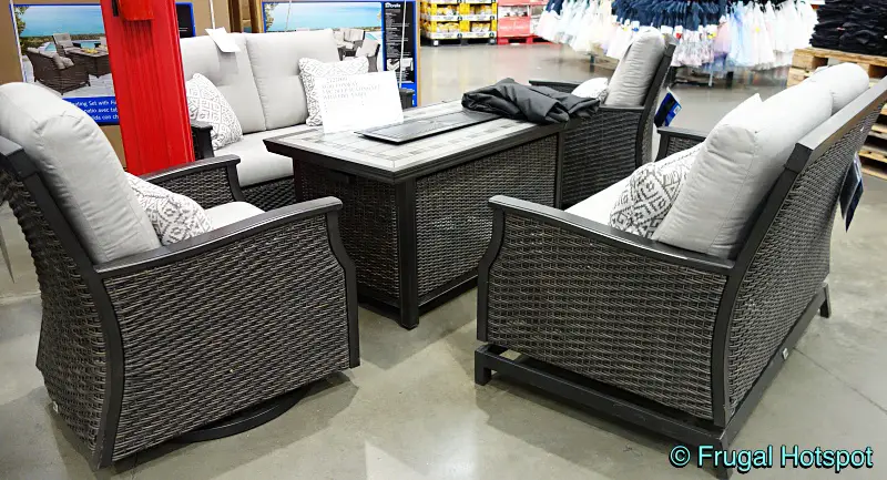 Agio Conway Deep Seating Set and Fire Table | Costco Display