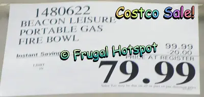 Beacon Leisure Portable Gas Fire Bowl | Costco Sale Price