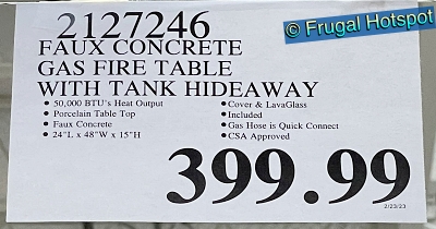 Bond Faux Concrete Gas Fire Table | Costco Price