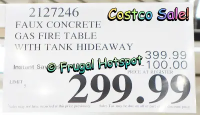 Bond Faux Concrete Gas Fire Table | Costco Sale Price