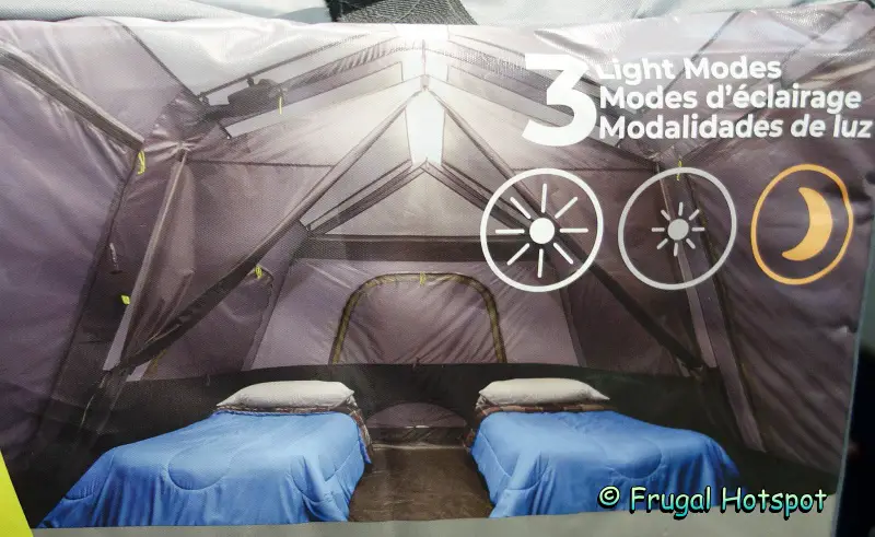 Core 10-Person Lighted Instant Cabin Tent interior view | Costco
