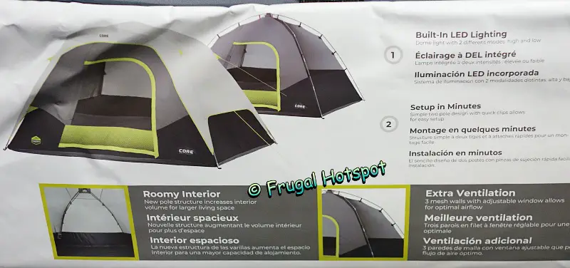 Core 6-Person Lighted Dome Tent info | Costco