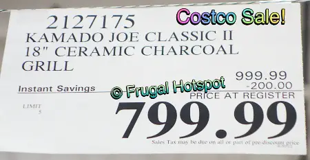 Kamado Joe Classic II 18 Ceramic Charcoal Grill | Costco Sale Price 2