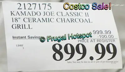 Kamado Joe Classic II 18 Ceramic Charcoal Grill | Costco Sale Price