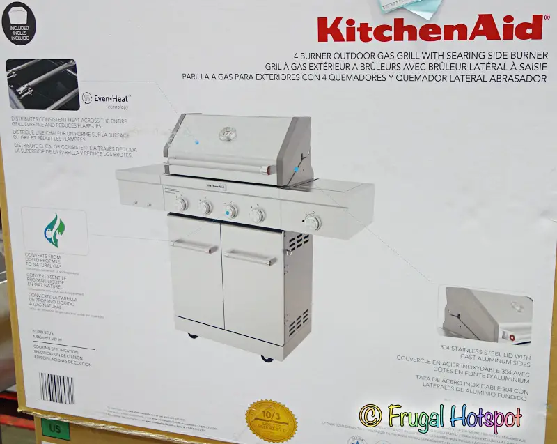KitchenAid 4-Burner Gas Grill w-Side Burner | Costco