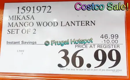 Mikasa Mango Wood Lantern Set 2 ct | Costco Sale Price