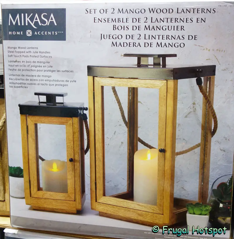 Mikasa Mango Wood Lantern Set | Costco