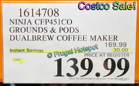 Ninja DualBrew Grounds and Pods Coffee Maker | Costco Sale Price