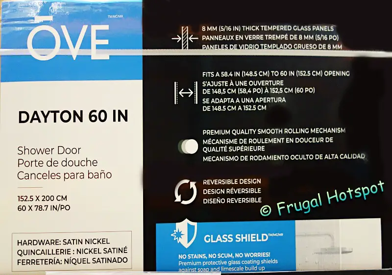 Ove Decors 60 Dayton Shower Door info | Costco