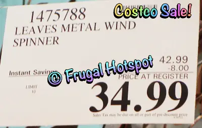 Stylecraft Leaves Metal Wind Spinner | Costco Sale Price