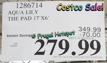 The Pad 17'x6' by Aqua Lily Pad - Costco Sale!