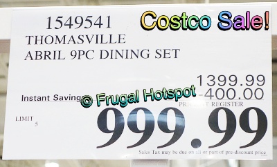 Thomasville Abril 9-Piece Dining Set | Costco Sale Price