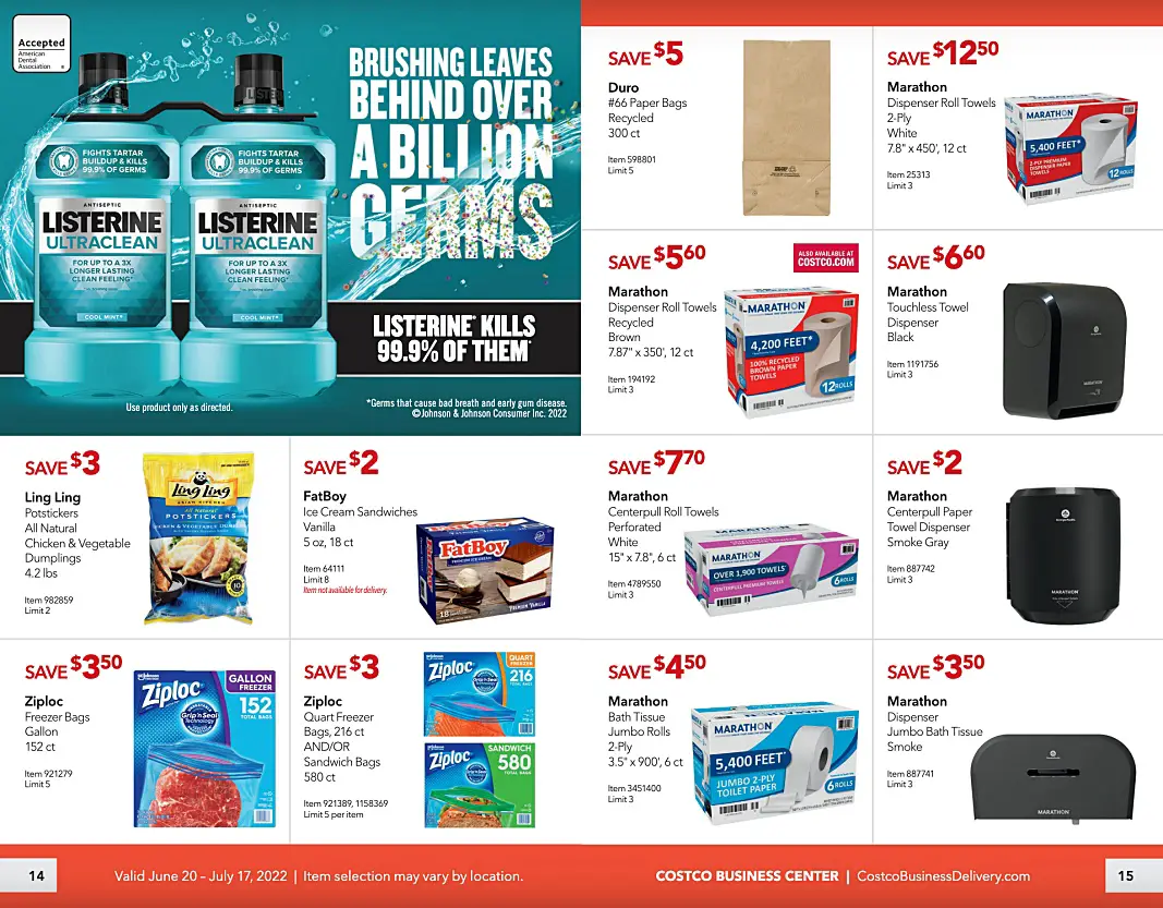 Costco Business Center Coupon Book JUNE - JULY 2022 | Savings Event | P 14 and 15