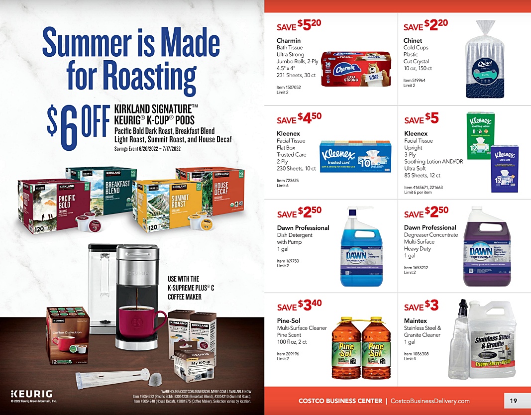Costco Business Center Coupon Book JUNE - JULY 2022 | Savings Event | P 18 and 19