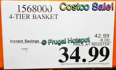 Edifice 4-Tier Rolling Basket Cart | Costco Sale Price