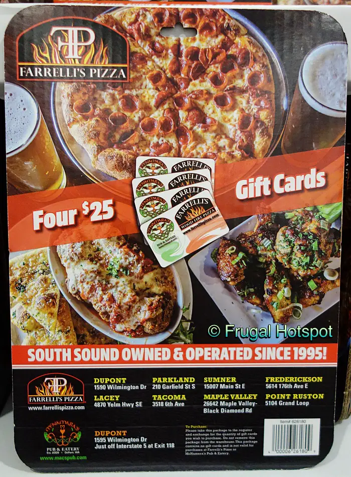 Farrelli's Pizza Gift Cards | Costco