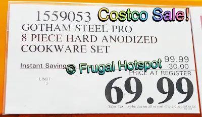 Gotham Steel Pro 8-Pc Hard Anodized Non-Stick Cookware | Costco Sale Price