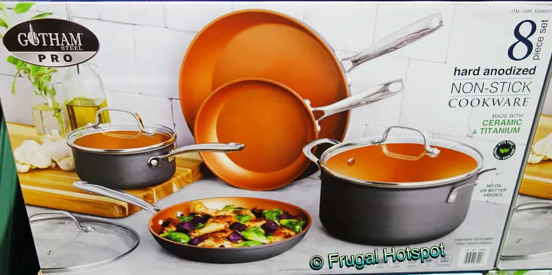 Gotham Steel Pro 8-Pc Hard Anodized Non-Stick Cookware | Costco