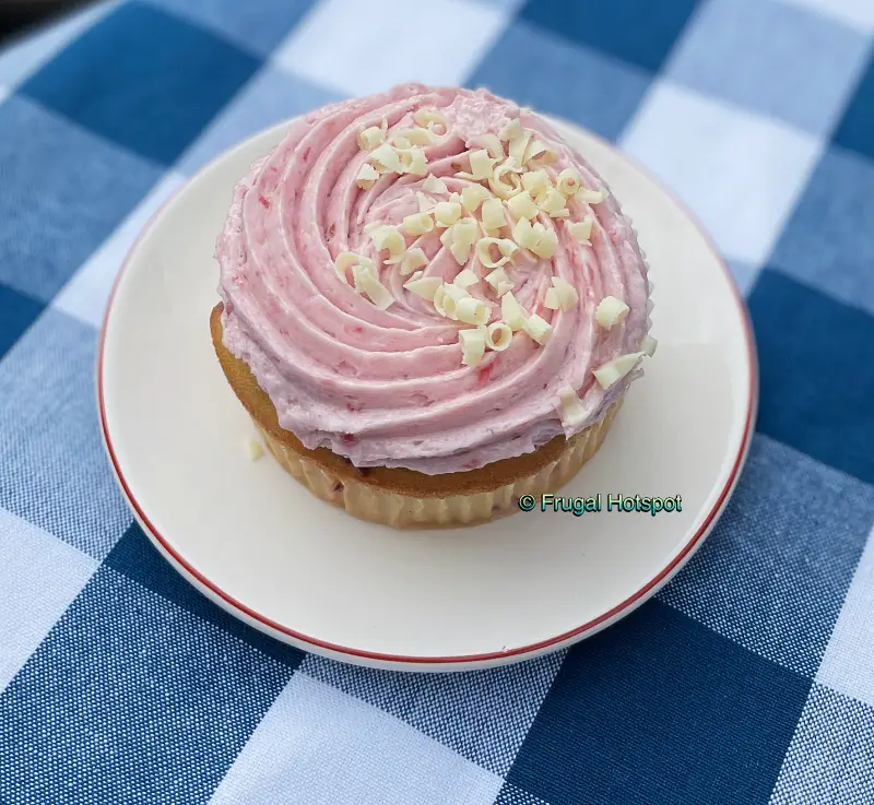 Mini Raspberry Cakes on blue checkered tablecloth | Costco 1