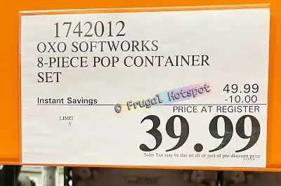 OXO SoftWorks 8 Piece POP Container Set | Costco Sale Price | 1742012